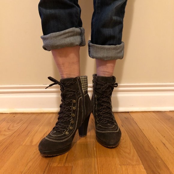 Hush Puppies Brown Heeled Boots - Picture 3 of 9